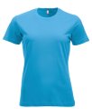 Dames T-shirt Clique New Classic-T Turquoise